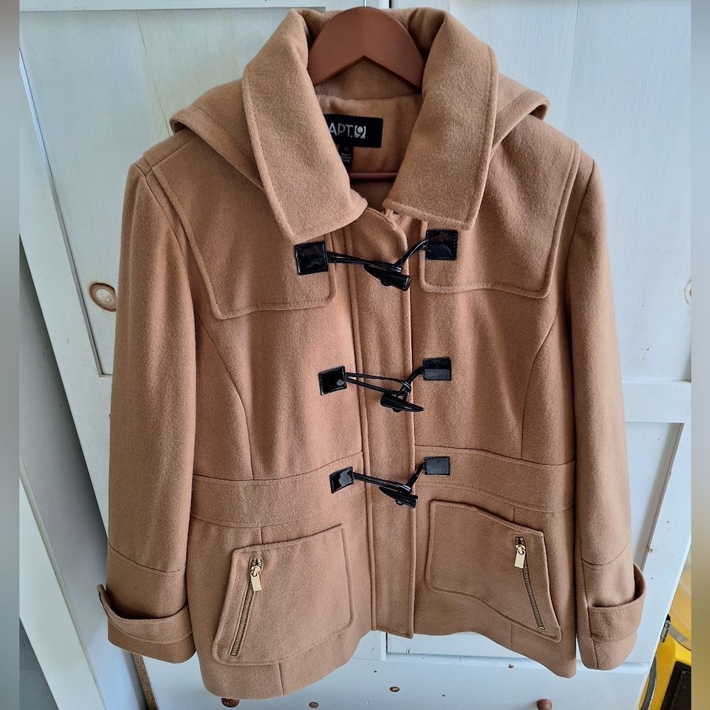 Apt 9 Xl Tan Camel Toggle Jacket Coat - image 8